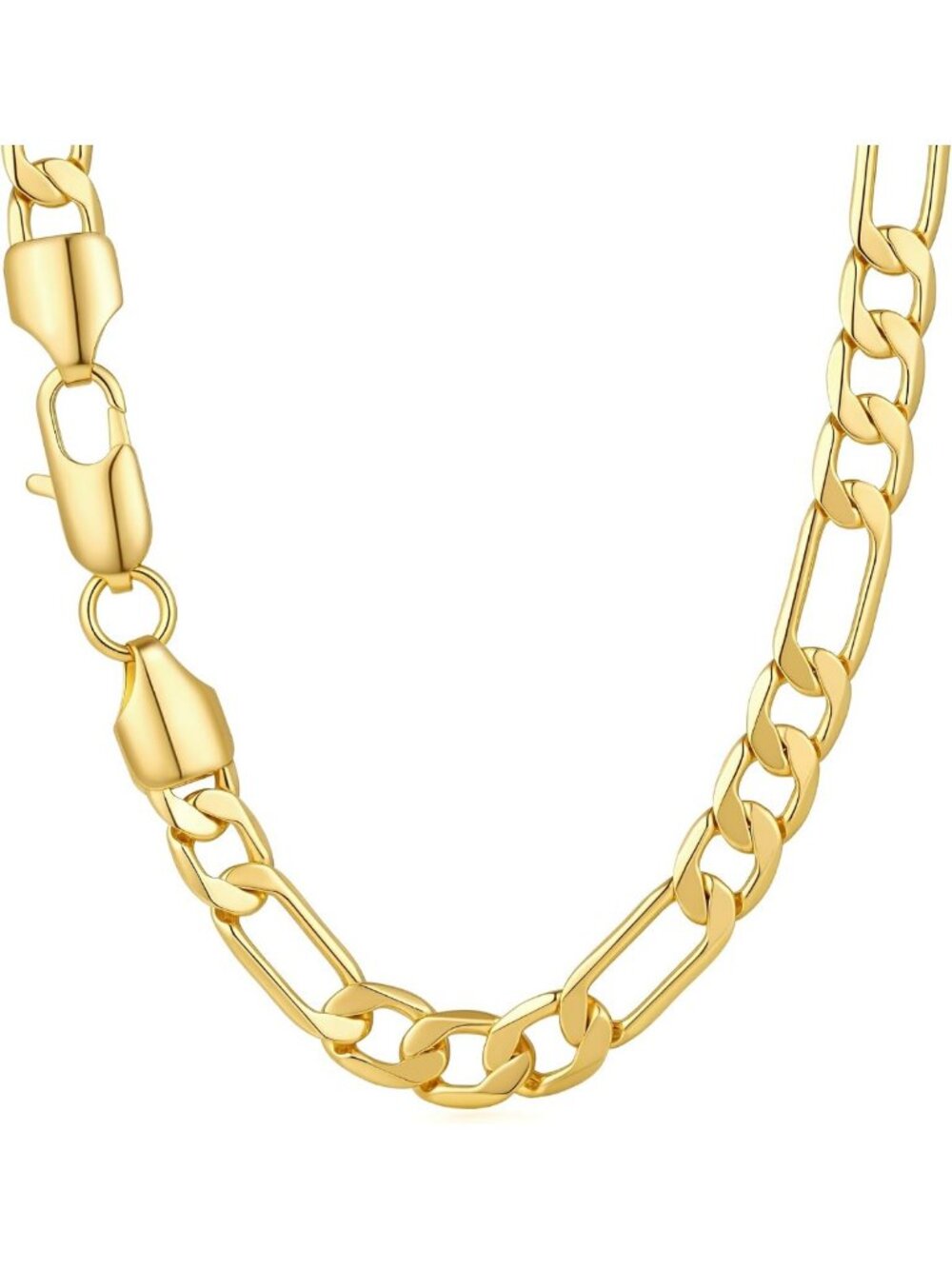 Elegant 14K Gold Figaro Chain Necklace for Women & Men - 3/5/7mm Options